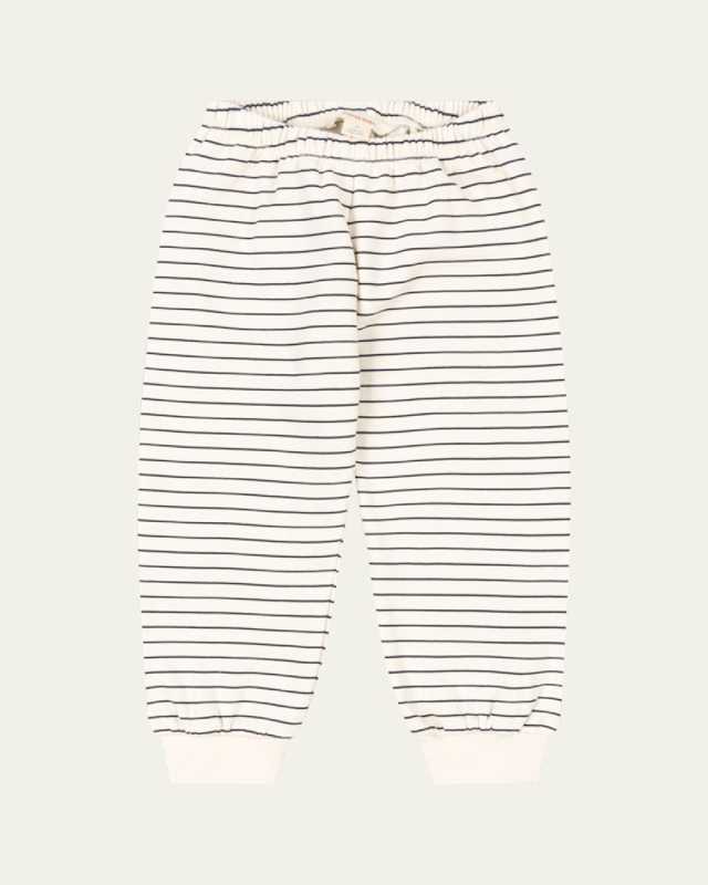 Boy's Amio Lucky Patch Pinstriped Sweat Pants, Size 6M-6